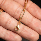 18k Yellow Gold Paper Clip Link 7 inch Chain Bracelet