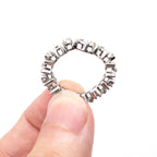 14k White Gold Diamond "XOXO" Tennis Ring