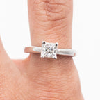 14k White Gold 0.64ctw Modified Brilliant GIA Diamond Engagement Ring
