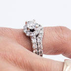 14k White Gold Round Cut Diamond Engagement Ring