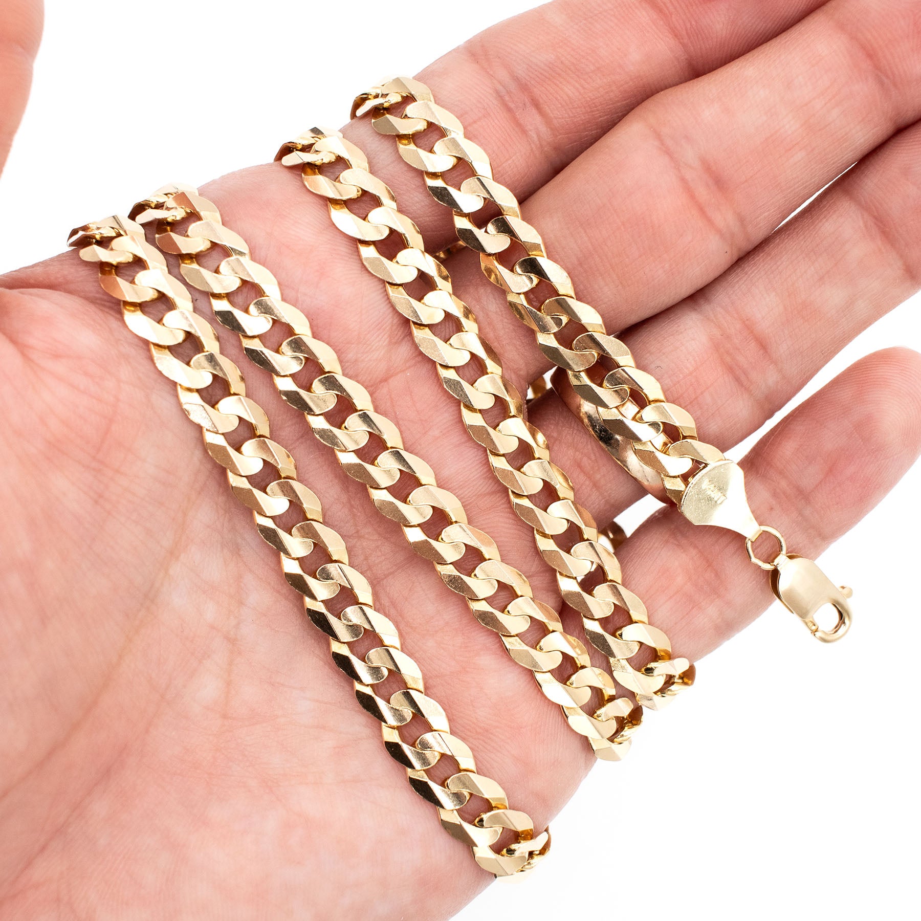 14k Yellow Gold Curb Link Chain 23 inch Necklace