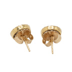 18k Yellow Gold Round & Baguette Cut Diamond Pave Round Earrings