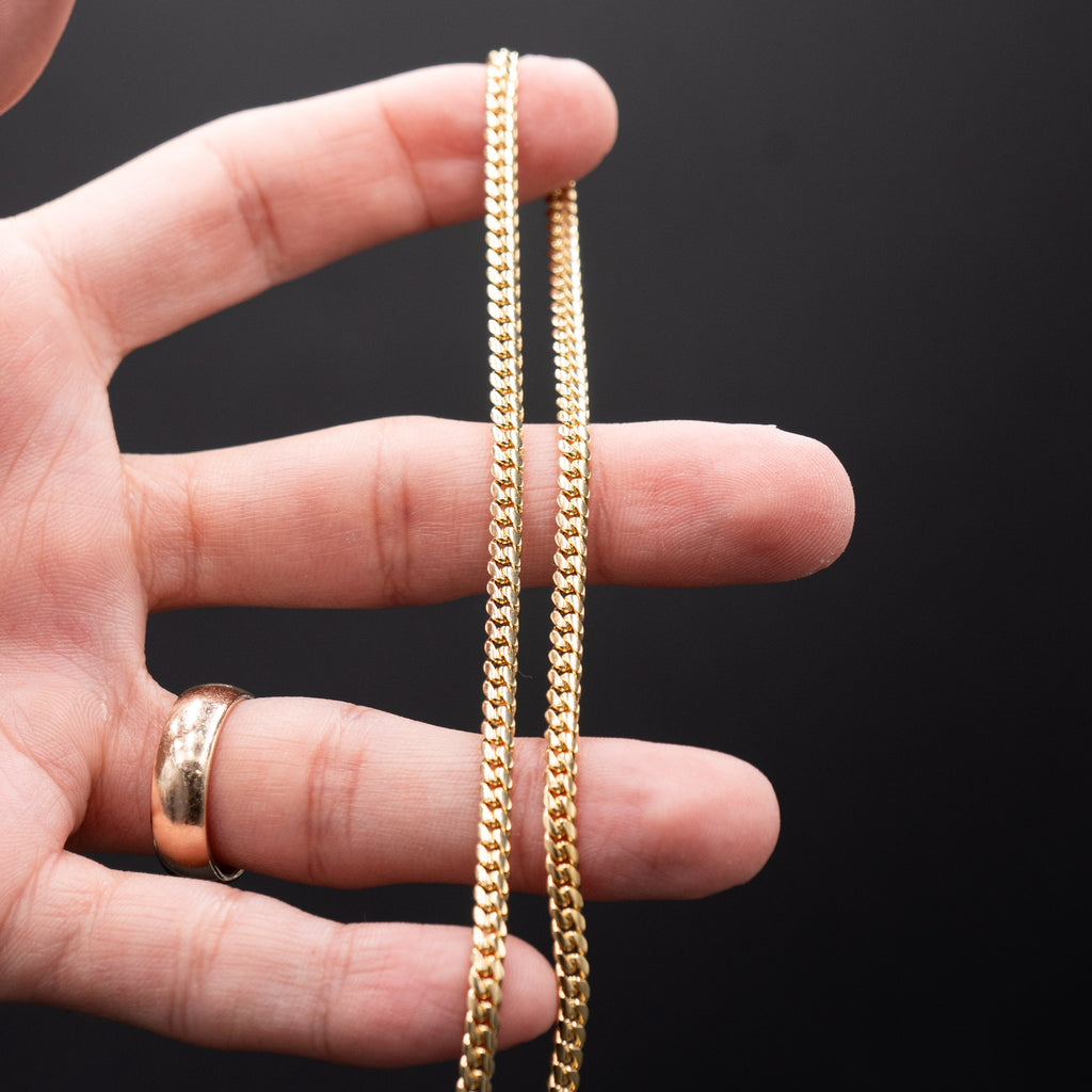 10k Yellow Gold 3mm Small Cuban Chain Necklace