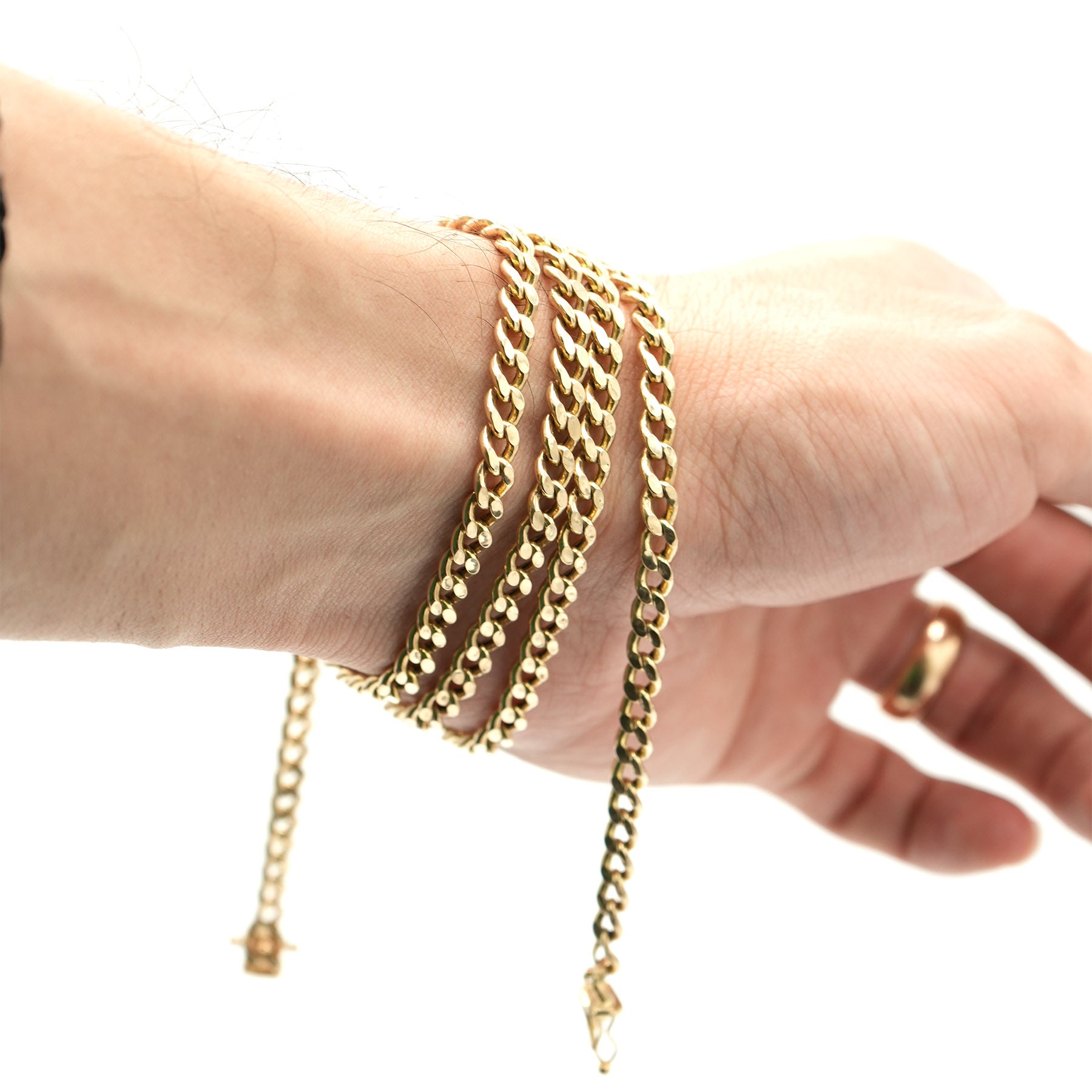 10k Yellow Gold Curb Link Chain 28 inch Necklace