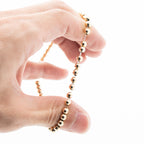 14k Yellow Gold Bead Evil Eye Charm Bracelet