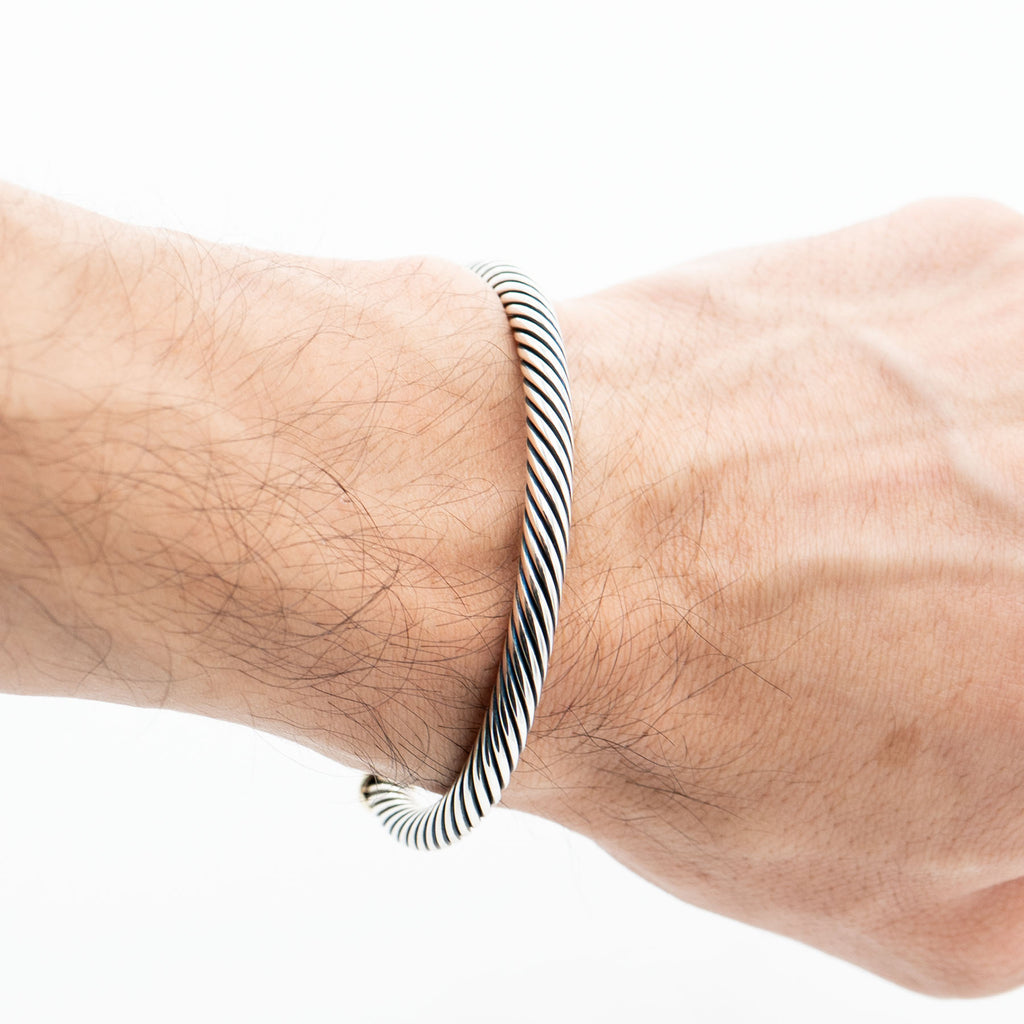 David Yurman Cable Cuff Sterling Silver Bangle Bracelet
