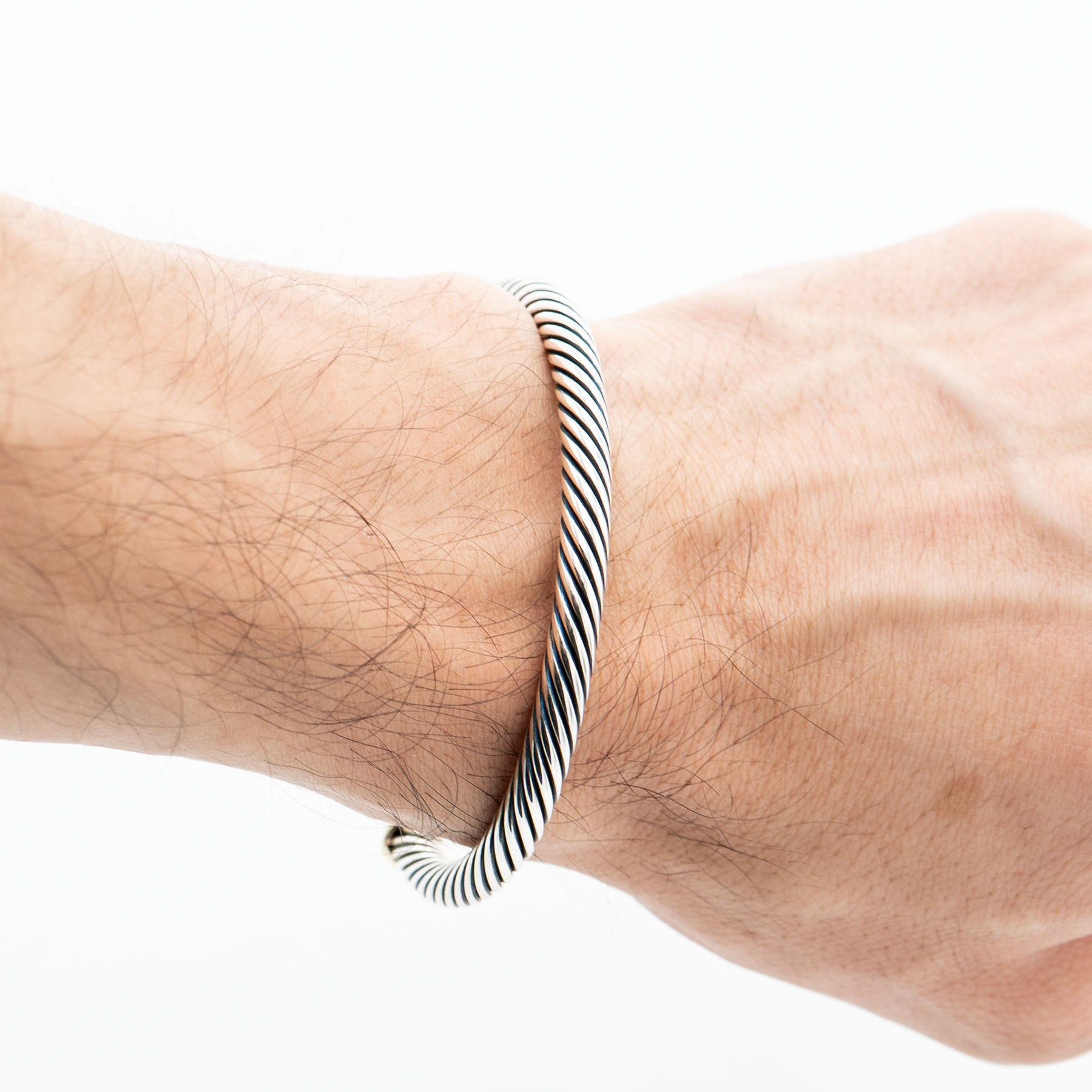 David Yurman Cable Cuff Sterling Silver Bangle Bracelet