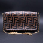 Fendi F is Fendi Brown Zucca Embossed Leather Envelope Wallet
