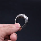 14k White Gold Baguette Diamond Pave Mens Ring