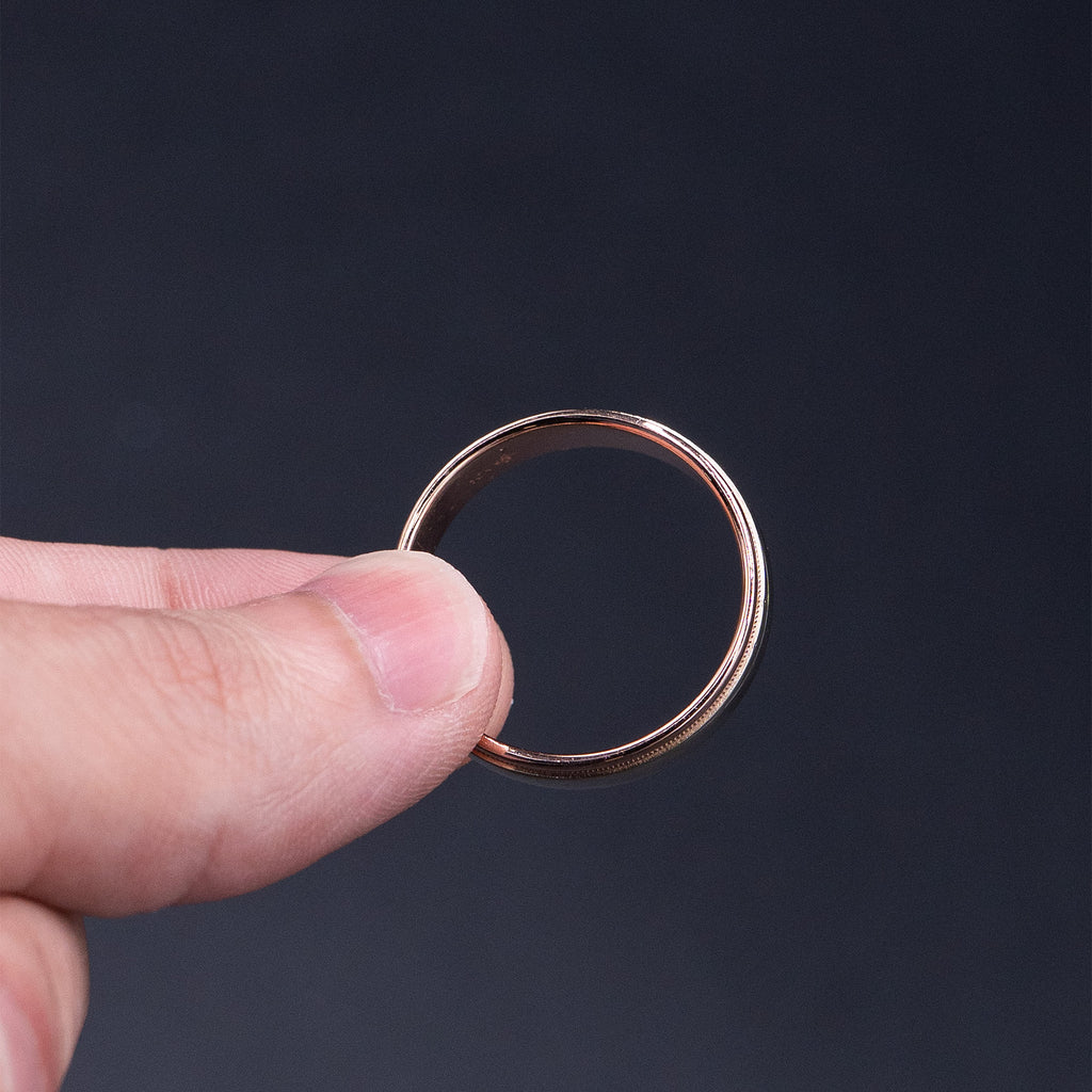 10k Rose Gold Smooth Mens Wedding Band