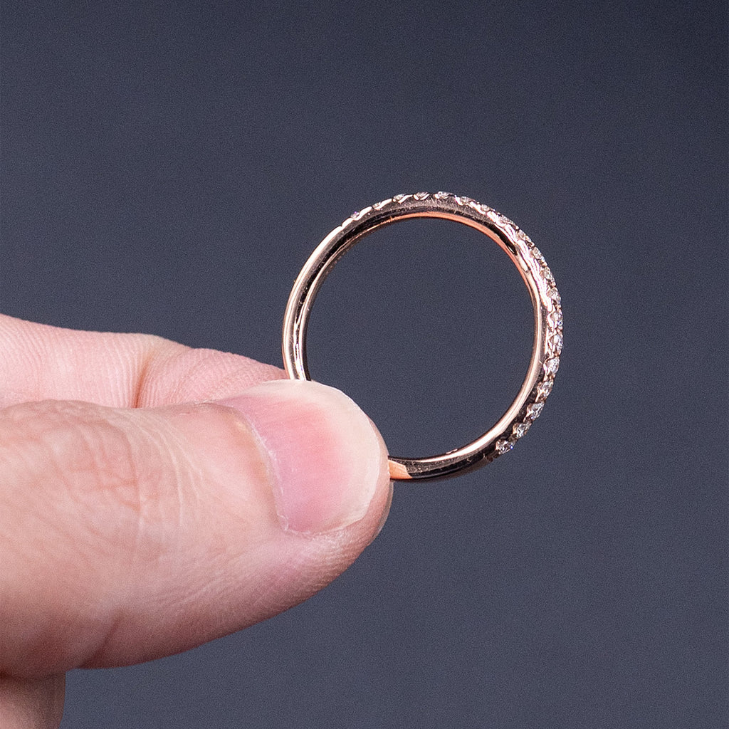 14k Rose Gold Round Diamond Egagement Ring Set