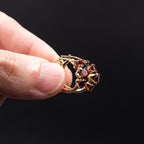 14k Yellow Gold Brown Semi Precious Stone Huggie Earrings