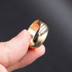 14k Yellow Gold Wide Smooth Wedding Band For Men