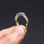 14k Yellow Gold Round Cut Diamond Wedding Band