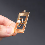 14k Yellow Gold Vintage Gold Pearl Square Pendant