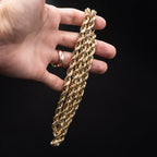 14k Yellow Gold Semi Solid Rope Chain Necklace