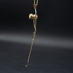 14k Yellow Gold Fishing Rod Chain Pendant Necklace