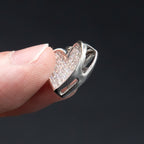 14k White Gold Invisible Set Diamond Pave Heart Pendant