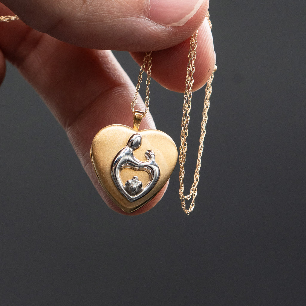 14k Yellow Gold Heart Shape Lock Pendant Necklace