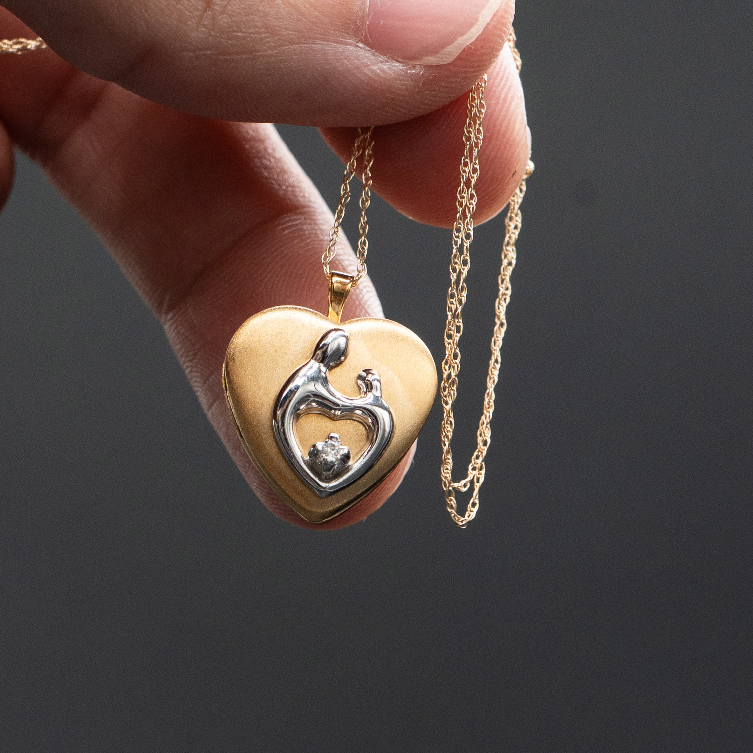 14k Yellow Gold Heart Shape Lock Pendant Necklace