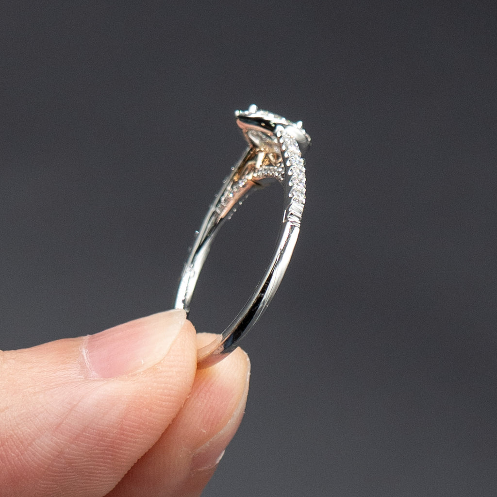 14k White Gold Small Pear Shape Diamond Ring