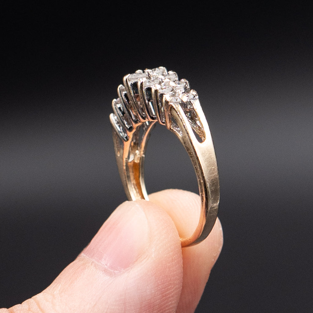 14k Yellow Gold Vintage Round Cut Gemstone Ring