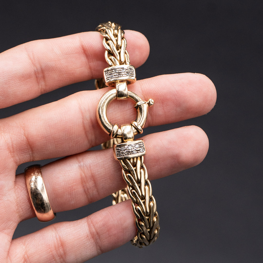 14k Yellow Gold Wheat 6 inch Chain Bracelet