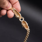 14k Yellow Gold Diamond & Emerald Panther Bracelet