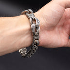 Scott Kay Guardian Silver Engraved Link Bracelet