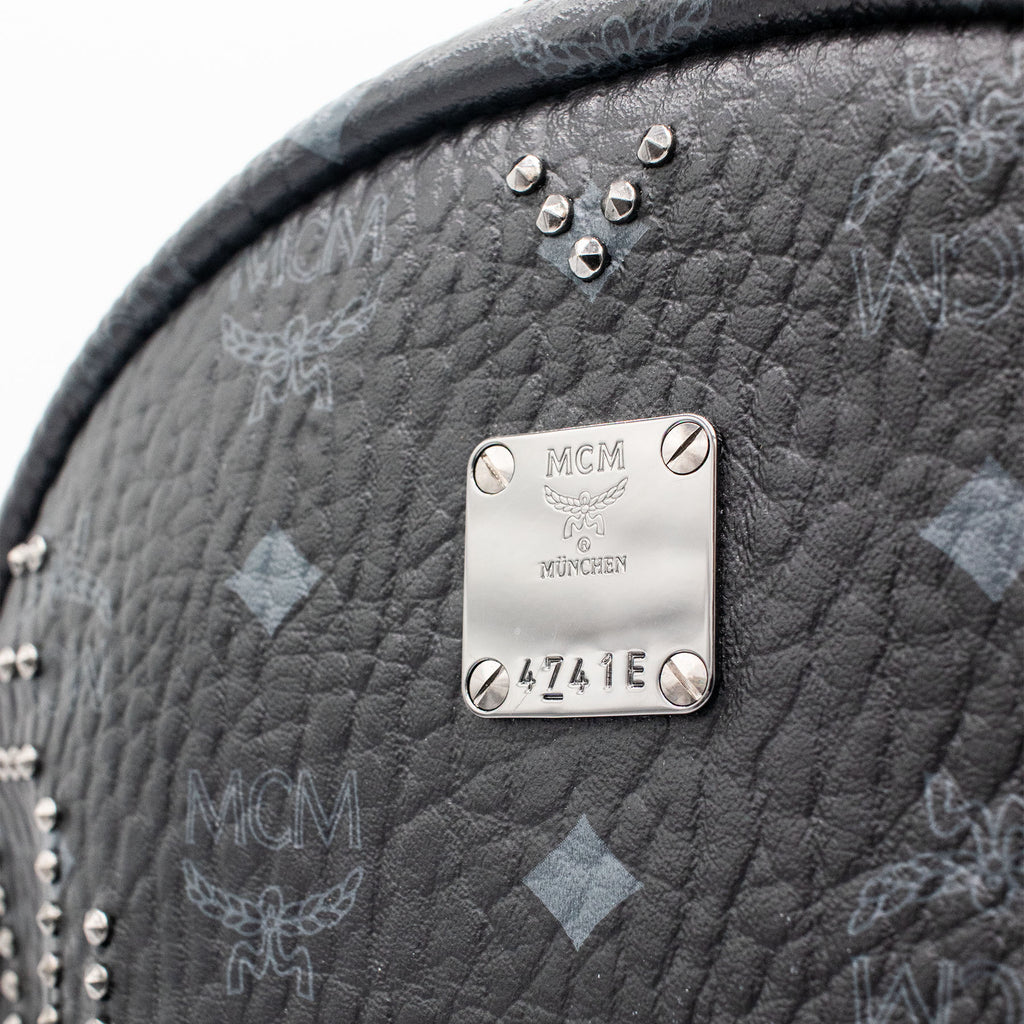 MCM Munchen Stark Studded Black Backpack