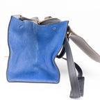 Celine Trapeze Gray and Blue Shoulder Leather Handbag