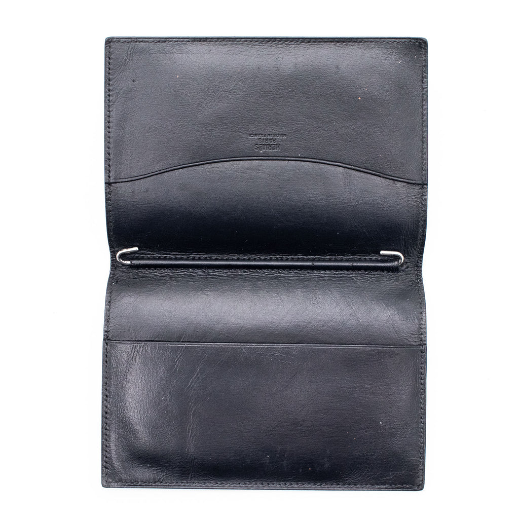 Hermes Passport Agenda Folding Black Leather Wallet
