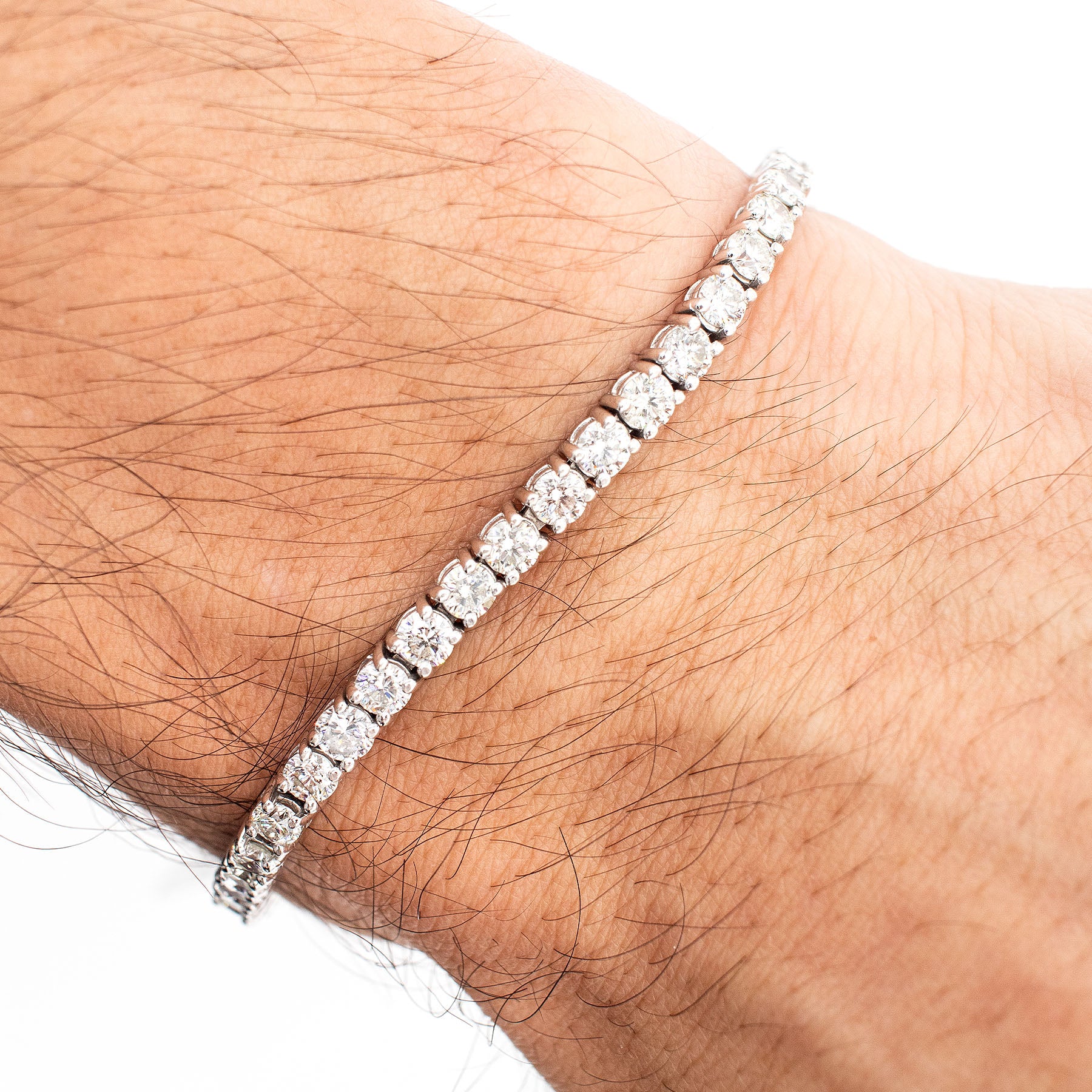 14k White Gold 5.50ctw Round Diamond Tennis Bracelet