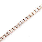 14k Rose Gold 20ctw Round Cut Diamond Tennis Necklace