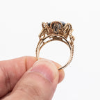 10k Yellow Gold Black Round Gemstone Vintage Ring