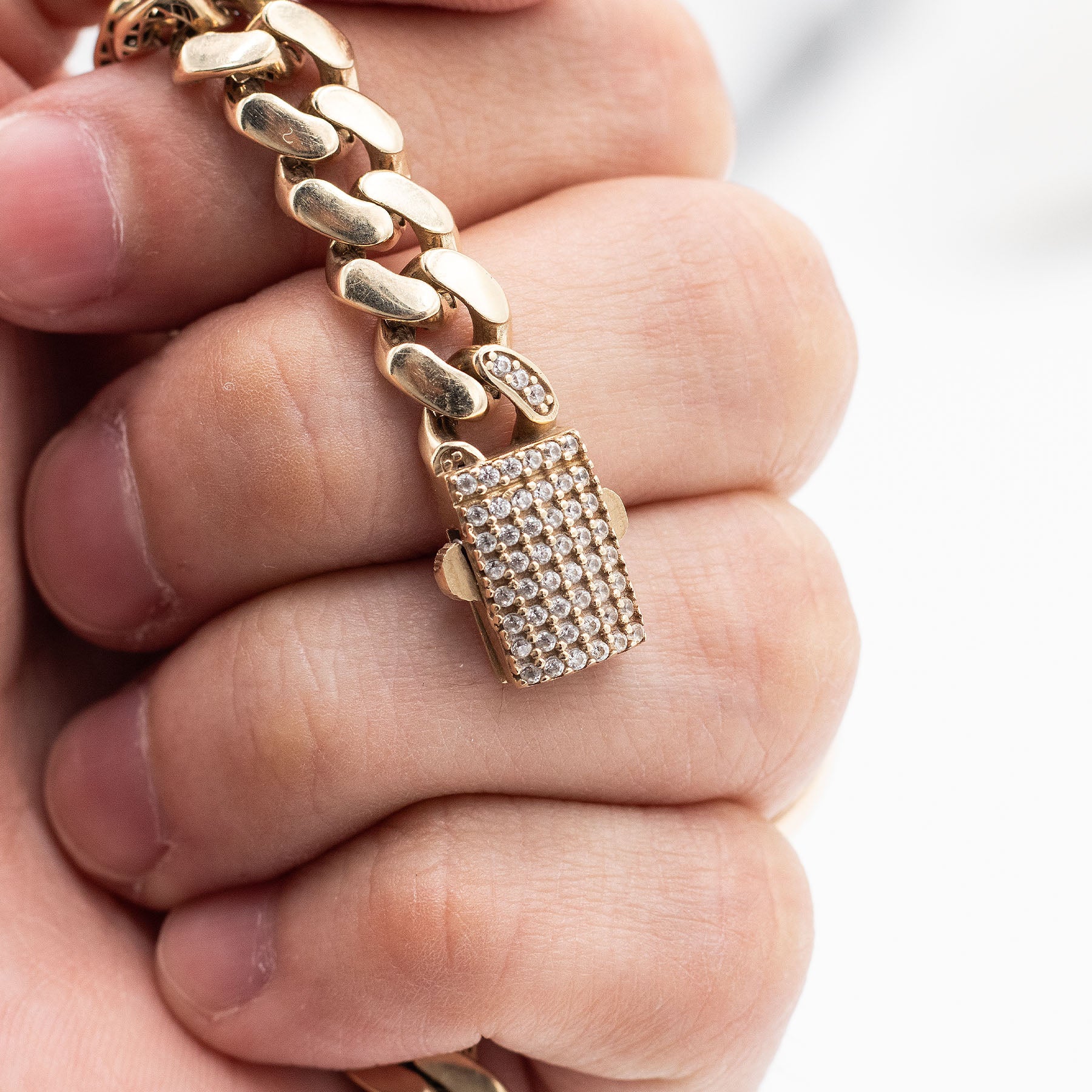 10k Yellow Gold 8mm Cuban Link Chain Bracelet