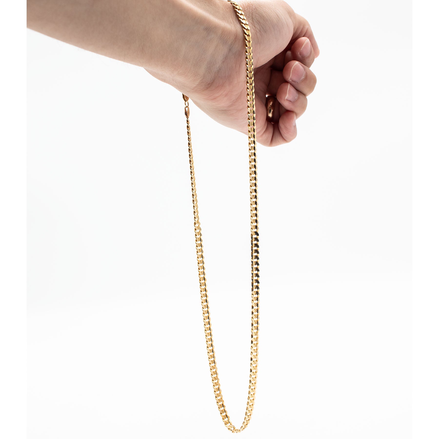 14k Yellow Gold Curb Link 19 Inch Chain Necklace