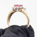 14k Yellow Gold Oval Ruby Ring With Diamonds