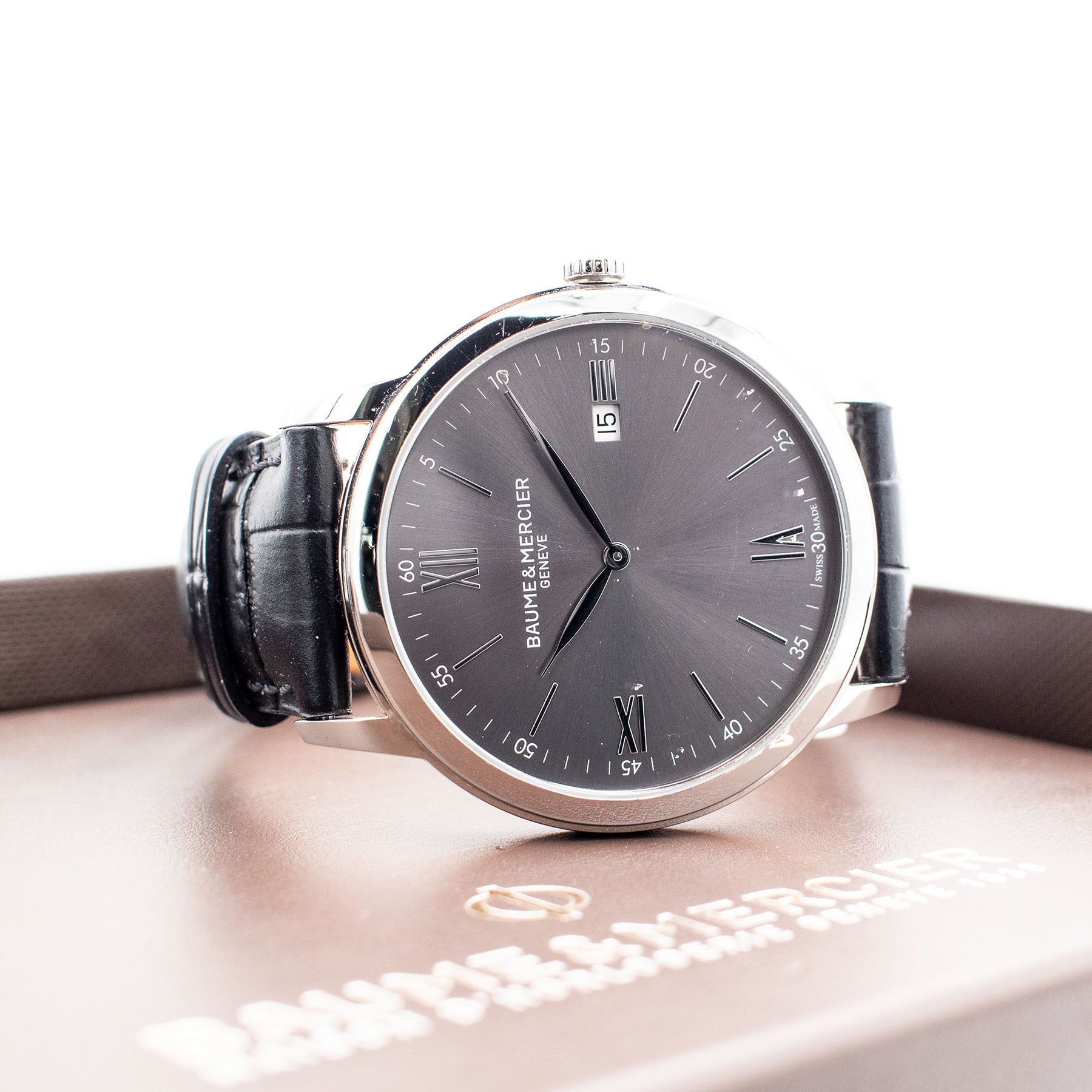 Baume Mercier Classima Stainless Steel Dark Gray Dial Watch