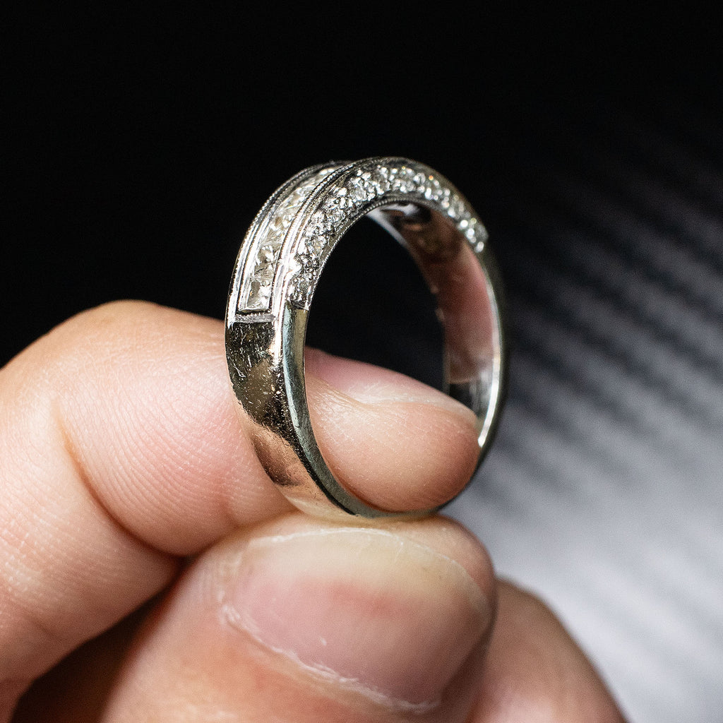 14k White Gold Round Diamond Channel Set Ring