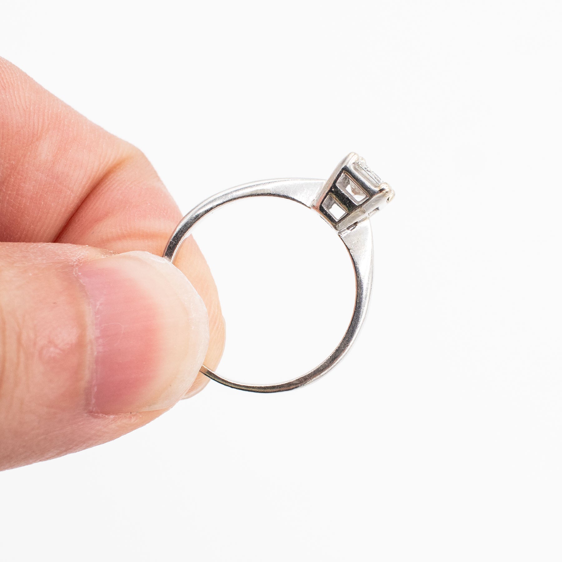 14k White Gold Two Piece Diamond Baguette Ring