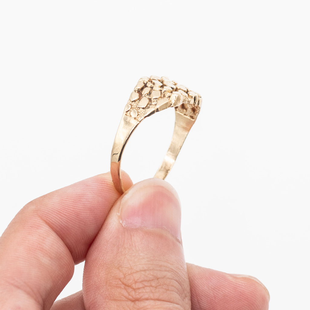 10k Yellow gold Hammered Nugget Ring