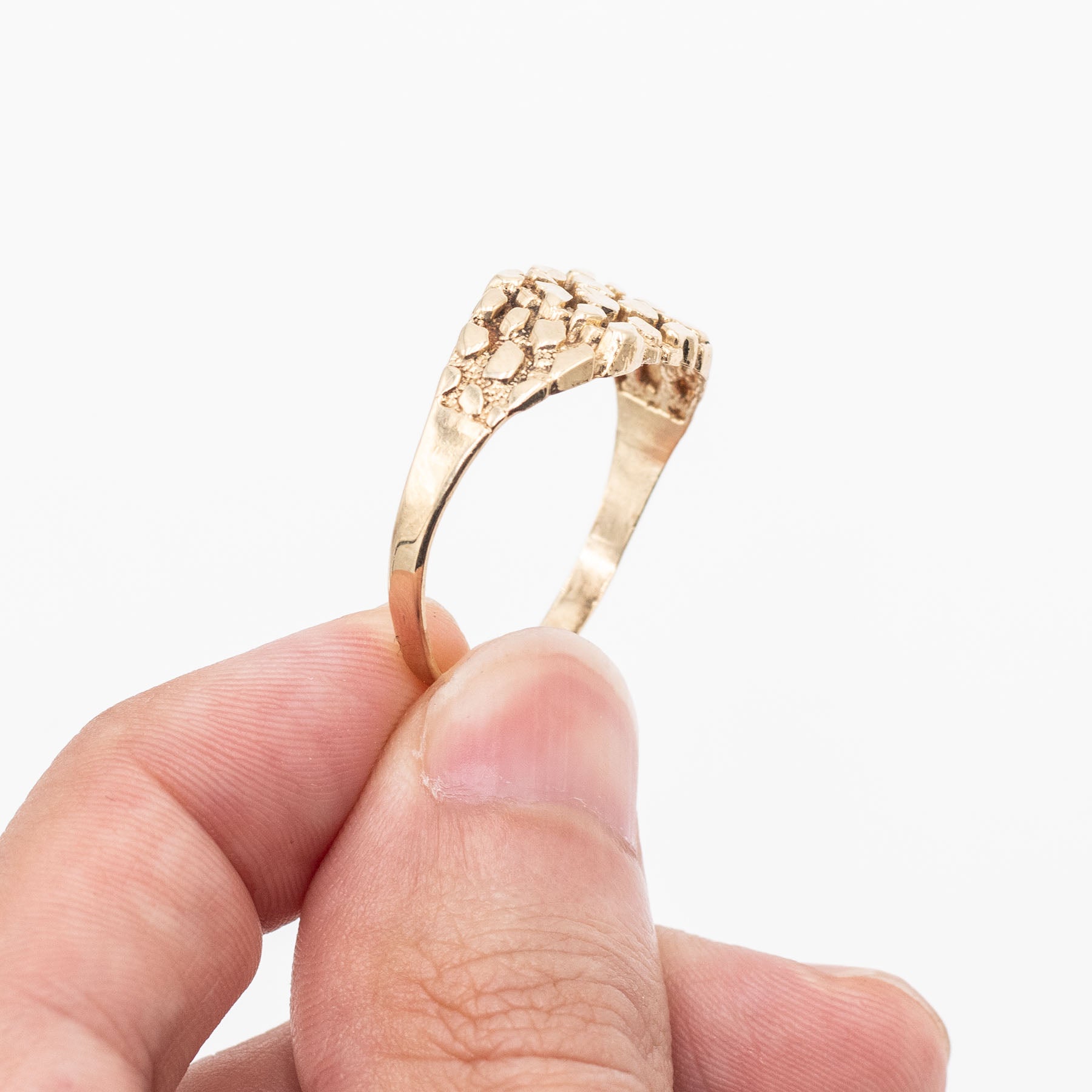 10k Yellow gold Hammered Nugget Ring
