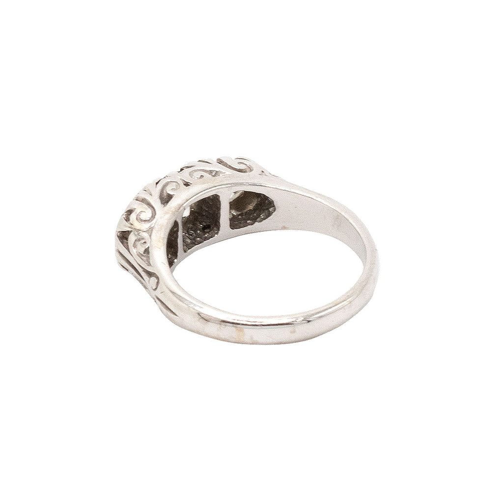14k White Gold 0.85ctw Three Stone Diamond Ring