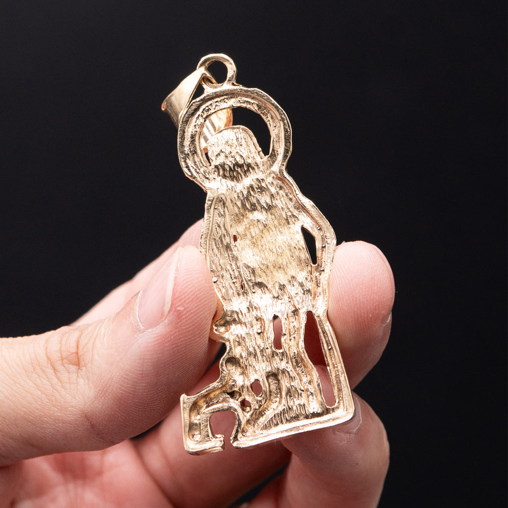 14k Yellow Gold Saint Lazarus Pendant