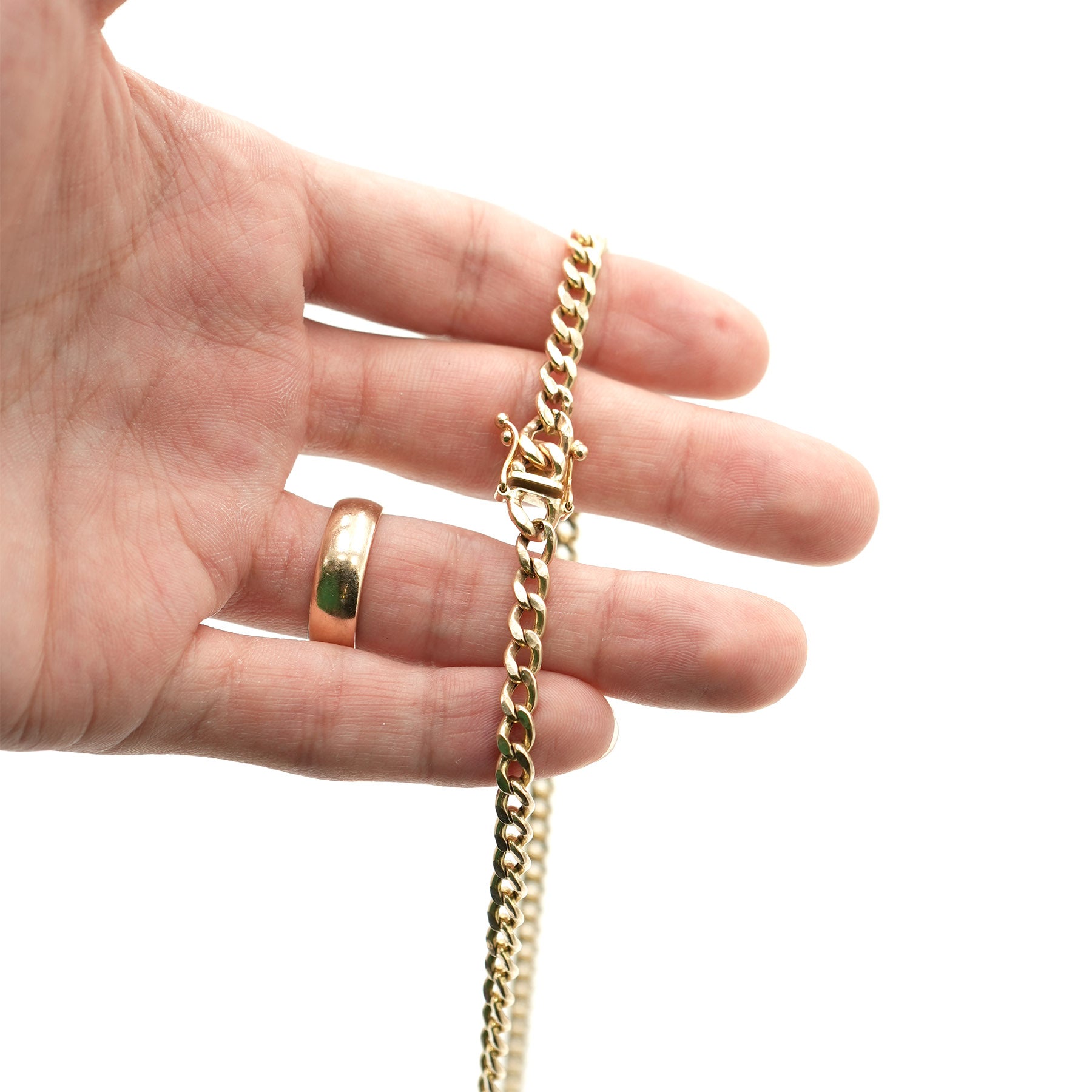 10k Yellow Gold Curb Link Chain 28 inch Necklace