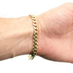 10k Yellow Gold Cuban Link Chain Bracelet