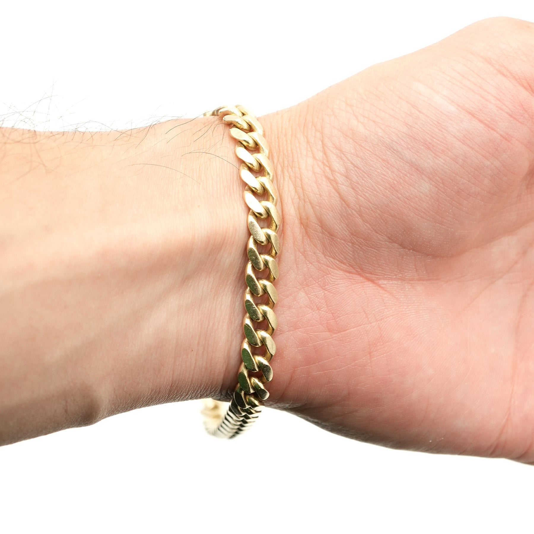 10k Yellow Gold Cuban Link Chain Bracelet