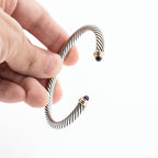 David Yurman Cable Cuff Sterling Silver Bangle Bracelet