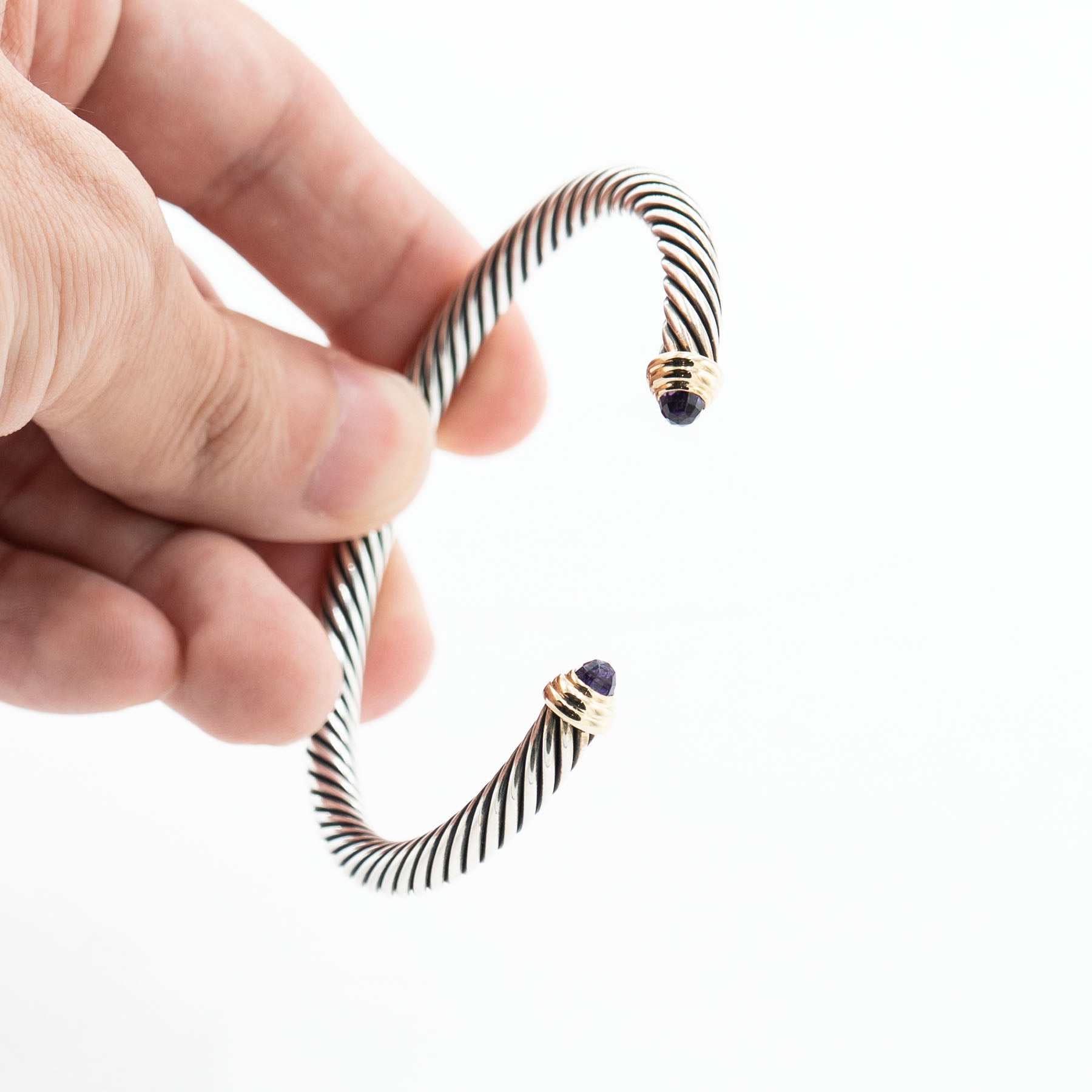 David Yurman Cable Cuff Sterling Silver Bangle Bracelet